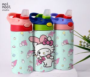Sanrio Hello Kitty MyMelody Bunny 12oz Kids Sippy Tumbler Wrap Design