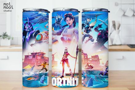 Fortnite Video Game Kids 20oz Tumbler Design