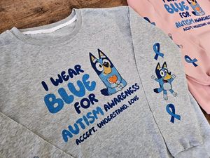 Bluey Autism Awareness Sweatshirts Fleece-Lined - GREY