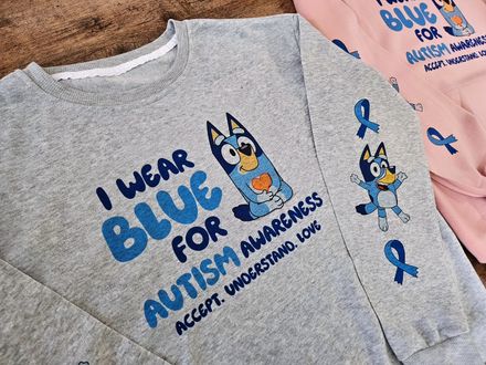 Bluey Autism Awareness Sweatshirts Fleece-Lined - GREY