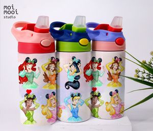 Disney Princess Cartoon 12oz Kids Sippy Tumbler Design