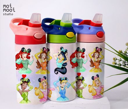 Disney Princess Cartoon 12oz Kids Sippy Tumbler Design