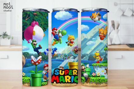 Super Mario Video Game Boy Kids 20oz Tumbler Design