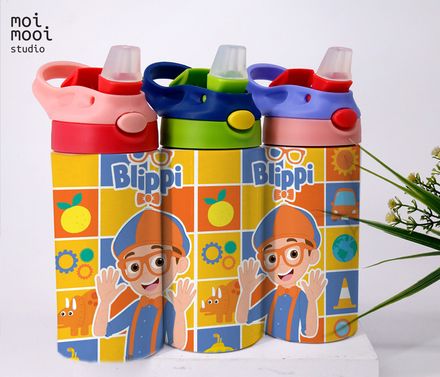 Blippi Kids Science Cartoon 12oz Sippy Tumbler Design