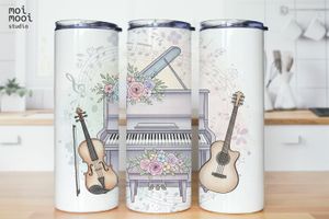 Piano Violin Music Teacher 20oz Tumbler Design