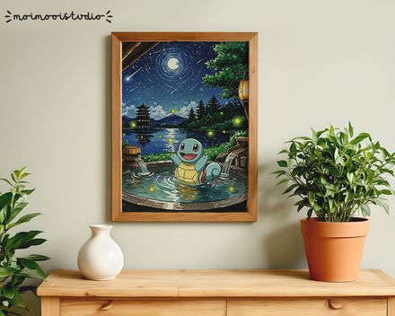 Pokemon Squirtle in Tub Print 8x10