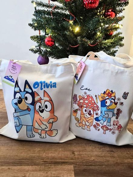 Custom Totes Blue Dog