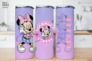 Pink Disney Minnie Mouse Coffee 20oz Tumbler Design
