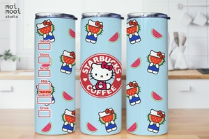 Sanrio Hello Kitty Watermelon Coffee 20oz Tumbler Design