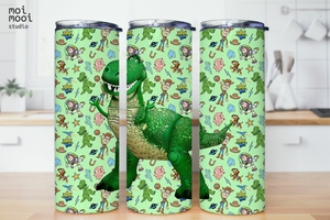Disney Pixar Toy Story Dinosaur Trex REX 20oz Tumbler Design
