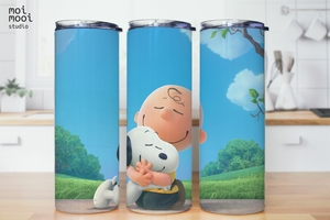 Peanuts Snoopy White Dog 20oz Tumbler Design