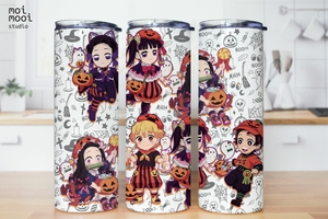 Halloween Anime Demon Slayers 20oz Tumbler Design