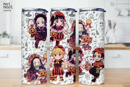 Halloween Anime Demon Slayers 20oz Tumbler Design