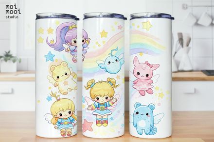 Retro Rainbow Brite Cute 80s 90s 20oz Tumbler Design