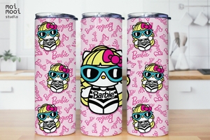 Sanrio Pink Hello Kitty Doll 20oz Tumbler Design