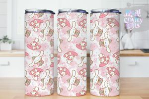 Sanrio Kawaii Bunny Rabbit Puppy Dog Friends 20oz Tumbler Design