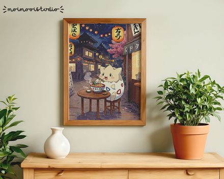 Pokemon Togepi Ramen Print 8x10