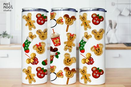 Christmas Disney Mickey Minnie Mouse Friends 20oz Tumbler Design