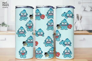 Kawaii Sanrio Blue Fish 20oz Tumbler Design