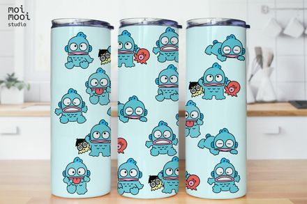 Kawaii Sanrio Blue Fish 20oz Tumbler Design