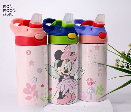 Pink Disney Minnie Mouse 12oz Kids Sippy Tumbler Design