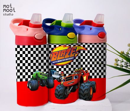 Monster Truck Blaze 12oz Kids Sippy Tumbler Design