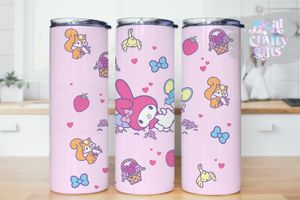 Sanrio Mymelody Kawaii Bunny Rabbit Friends 20oz Tumbler Design