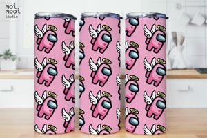 Game Among Us Pink 20oz Tumbler Design