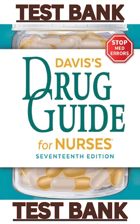 Test Bank for Davis Drug Guide for Nurses 17th Edition by April Hazard Vallerand &amp; Cynthia Sanoski