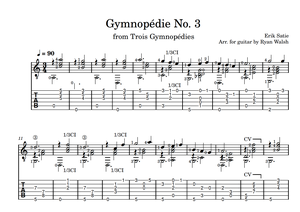 Gymnopedie no. 3 (for solo guitar) - Erik Satie