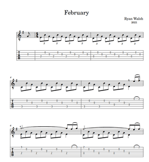 February - for classical guitar by Ryan Walsh