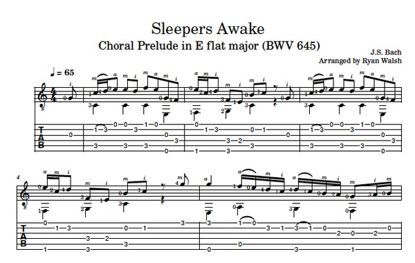 Sleepers Awake (BWV 645) | J.S. Bach | Classical Guita