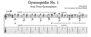 Gymnopedie no. 1 (for Solo Guitar) - Erik Satie