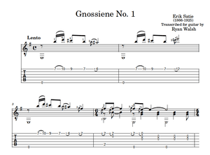 Gnossienne No. 1 - Erik Satie - Guitar Tab and Sheet Music