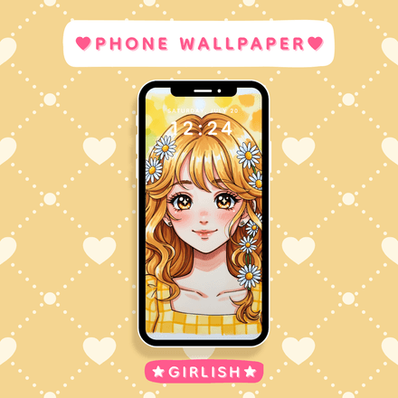 Daisy Hair Girl – Bright Summer Sunshine Aesthetic Wallpaper