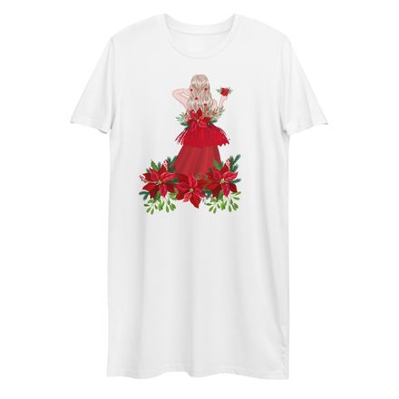 Red Rosie Organic Cotton T-shirt Dress