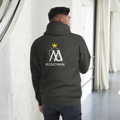 Music Man Hoodie – Iconic White Back Logo