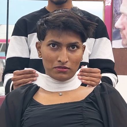 Army girls: rough military haircut 
