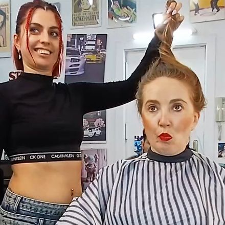 Teresa: redhead meets barberette