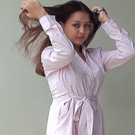 Shy teen at village barbershop: bob