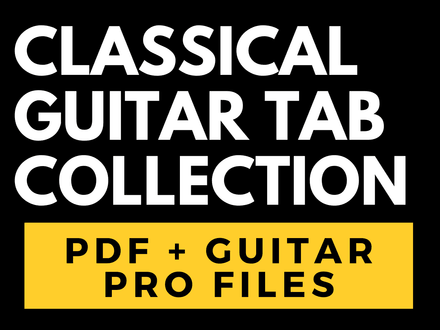 Classical Guitar Tab Bundle - Full &amp; Easy Version - PDF and Guitar Pro File