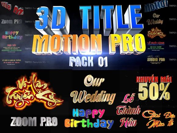 Blufftitler Pack: 3D Title Motion PRO