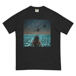 The Girl and the Zebra Whale Garment-Dyed Heavyweight T-Shirt | Nooboo