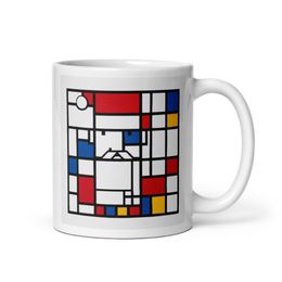 Piet Mondrian inspired Santa Mug | Nooboo