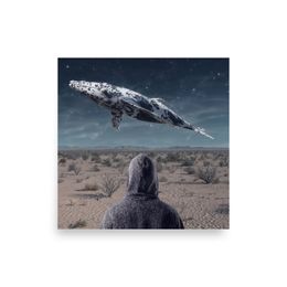 The Hood and the Whale II — Night Crossing | Matte Paper Poster 12" x 12" | Nooboo