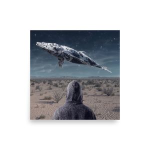 The Hood and the Whale II — Night Crossing | Matte Paper Poster 12" x 12" | Nooboo