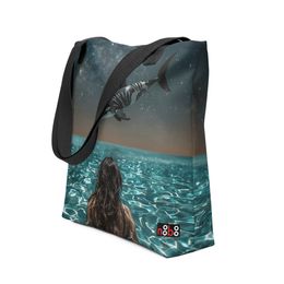 The Girl and the Zebra Whale Tote. Bag | Nooboo