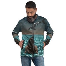 The Lady and the Zebra Whale Unisex Bomber Jacket | Nooboo