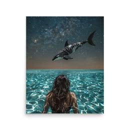 The Girls and the Zebra Whale - Enhanced Matte Paper Poster 16″×20″ | nooboo 