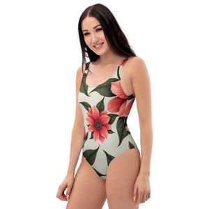 Floral Print One-Piece Swimsuit | Nooboo